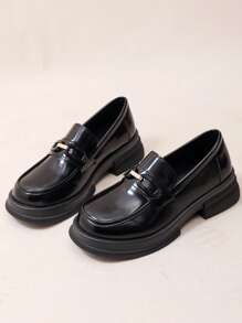 Popular Glossy Vintage Loafers, Low-Top Shoes, Fashion Versatile Casual Shoes, Soft Sole Lightweight Comfortable Plus Size Loafers For Women, Non-Slip, , Easy Slip-On