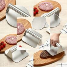 1 pieza Prensa para hamburguesas estilo smash, aplastador de hamburguesas para plancha, prensa de hamburguesas de acero inoxidable resistente y suave para parrilla, filete, tocino, jamón y sándwich a la plancha - antiadherente y apto para lavavajillas