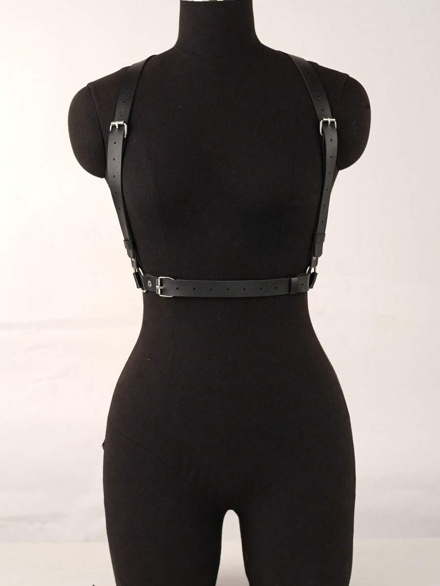 1pc Women's Sexy Lingerie Strap Fashion Body Harness PU Leather Goth Accessory Waist Belt, Retro Waistband, Carnival Waistband Clothing Accessory
