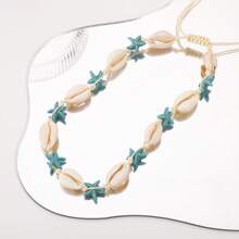 1pc Handmade Bohemian Starfish Shell Necklace, Suitable For Women To Wear In Summer, Beach, Travel - Starfish Shells - View 5