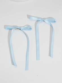 2 pièces/set Clips à cheveux à nœud de ruban style ballet minimaliste pour femmes, accessoires capillaires mignons et décontractés pour tous les jours, convenant à toute occasion