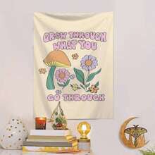 1 PC Inspirational Slogan Patterned Tapestry, Wall Decor Hanging, Room Decoration, Home Decor