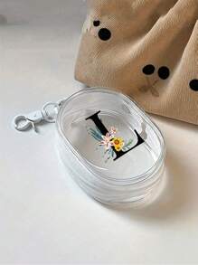 Sac de rangement à fermeture éclair portable personnalisé avec texte nom, compact et multifonction. Étui de rangement pour casque et chargeur
