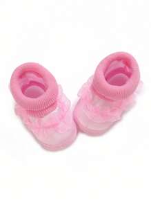 Infant Infant Girls' Embroidered Pink Christening/Baptism Shoes, Spring/Autumn - Pink - View 7