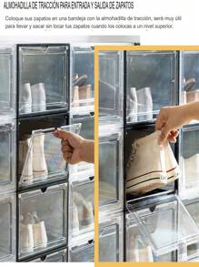 Caja  Apilable Transparentes Para Zapatos Caja Organizadora -caja organizadora de clóset, fácil de poner en el montaje, cajas de zapatos de plástico transparente apilables, cajones para exhibición de tenis - transparente - Ver 11