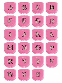 玫瑰图案 A-Z 牙科正畸保持器假牙粉色收纳盒，牙套盒，假牙盒，透气正畸牙套盒，保持器盒，牙科收纳盒，假牙放置盒，易于使用，方便携带，牙套牙套矫正器盒，口腔卫生牙套收纳盒，家用办公宿舍用品，家用收纳用品，牙科配件