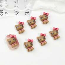 Sanrio 40 piezas/20 piezas/10 piezas de accesorios de arte de uñas Kawaii 3D de resina de dibujos animados lindos de Sanrio KT Cat, adecuados para joyería DIY, pulseras, llaveros, aretes