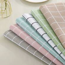 2件套防水防油桌布，厚薄可选，长方形，格子，简约优雅的设计