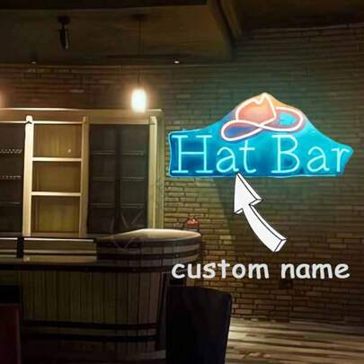 1 pieza Luces de neón personalizadas divididas, letreros de neón personalizados, luces de neón que emiten luz, adecuadas para decoración del hogar, decoración de bares, cafeterías, restaurantes, jardines, fiestas, etc.