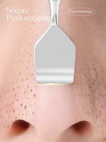 不锈钢黑头去除工具 - 低过敏性清洁装置，光滑纹理末端，适合所有肤质，无香料，温和设计 - 銀色 - 查看 2