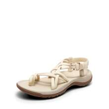 Women's Walking Sandals With Arch Support Elastic Strap Summer Sport Athletic Casual Hiking Outdoor Sandal - Màu be - Xem 2