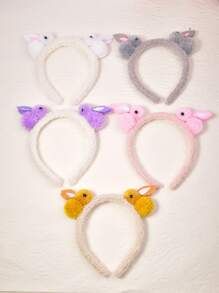1pc Plush Teddy Bear Rabbit Ears Headband, Suitable For Daily Look, Easter Party, Holiday Gift, Valentine's Day Outfit, Back To School & Graduation Decoration