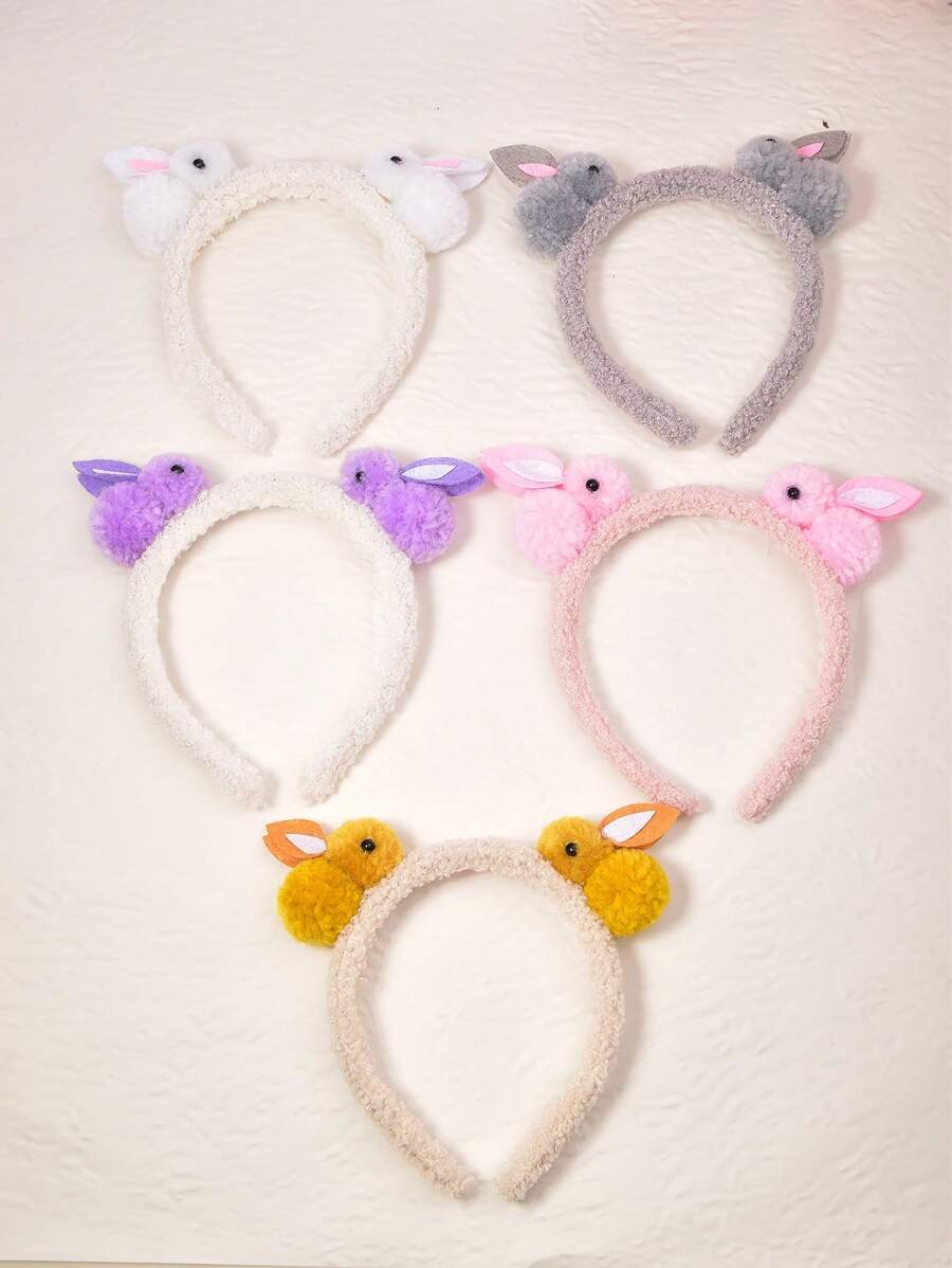 1pc Plush Teddy Bear Rabbit Ears Headband, Suitable For Daily Look, Easter Party, Holiday Gift, Valentine's Day Outfit, Back To School & Graduation Decoration