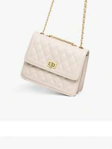 Women's Shoulder Bag Embroidery Line Versatile Crossbody Bag - Beige - View 3