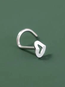 1pc Fashionable & Stainless Steel Skull, Heart, Flower Multi-Element Hip Hop Style Men Nose Stud & Hoop, Straight & Curved Unisex Nose Ring Piercing