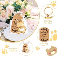 5 Set Apribottiglie a forma di orsetto, ciondoli portachiavi, omaggi per ospiti, apribottiglie a forma di orsetto, souvenir per feste di matrimonio con genere rivelato, regali