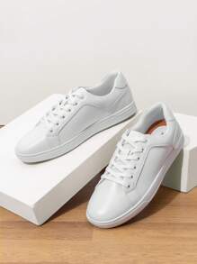 Men's Casual Dress Sneakers Skate Shoes Elevated Casual Look - trắng - Xem 3