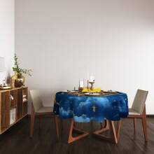 1PC, Festival Tablecloth Round Rectangular Size Tablecloth Waterproof Tablecloth, Suitable For Kitchen Parties Multi Size Dining Tables