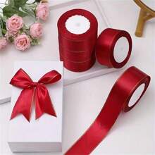 Paquete de 2 piezas de cinta dorada de 4 cm de ancho y 21 m de largo, para manualidades en ramos de rosas, decoración de tartas y cajas de regalo, decoración de bodas, cinta de satén