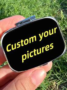 1PC Custom Square Pill Box,Mini Pill Box,2 Compartment Medicine Pill Organizer,Household Portable Medicine Storage Box,For Pockets Purses Travel Unique Gift - FH - View 2