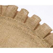 Conjunto de 6 jogos americanos redondos de linho grosso, 6 jogos americanos de mesa de jantar de linho natural de fazenda, adequados para festa de casamento, decoração de mesa de jantar de fazenda