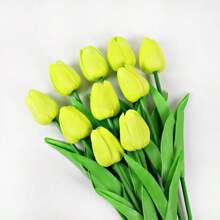 Ensemble principal de 6 tulipes artificielles, convient pour la décoration de la maison, décoration florale de table d'anniversaire, forçage de vraies et de fausses fleurs de tulipe (vase non inclus) pour symboliser la venue, la richesse et la prospérité - Multicolore - Voir 18