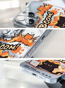 1pc Anime Exploding Cat Transparent Phone Case Compatible With Iphone 16e, 16, 13, 15, 15 Pro, 14 Pro, 14 Plus, 7/8 Plus, 11, 12 Pro Max, 13, 14 Pro Max, S24, S23, S25, A06, Great Gift For Friends And Family