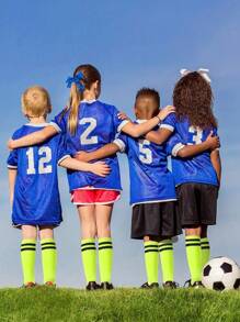 1 Pair Kids Breathable Striped Sports Socks, Thin Knee-High Soccer Socks For Boys Girls, Versatile Socks For Children Aged 2-12 - Multicolor - View 5