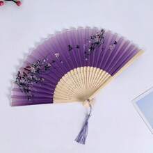 1pc Classical Vintage Style Hand Fan, Portable Foldable Handheld Fan, Random Fan Hole Design - Multicolor - View 13