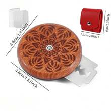 UFO 木制面包切片刀，面团切刀，配有 5 个刀片和储物盖，自制酸面包切刀（莲花图案） - 彩色 - 查看 9