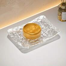 1pc Ice Pattern Soap Dish - Built-In Drainage Holes, No Need To Drill, Bathroom Soap Holder For Home, Hotel, Dorm, Shower Caddy, Countertop Use