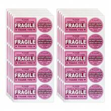 10pcs/Set Fragile Item Usage And Precaution Prompt Sticker Labels, Fragile Label Stickers, Fragile Goods Transportation Reminder Stickers - Multicolor - View 1