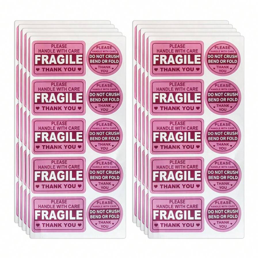 10pcs/Set Fragile Item Usage And Precaution Prompt Sticker Labels, Fragile Label Stickers, Fragile Goods Transportation Reminder Stickers - Multicolor - View 1