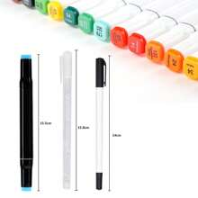 80 色永久性艺术马克笔双头马克笔宽头黑色动画设计用于绘画着色带黑色袋子回到学校