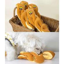 1pc Pet Long Loaf Shaped Food Hiding & Sniffing Doll, Plush Squeak Doll For Dogs