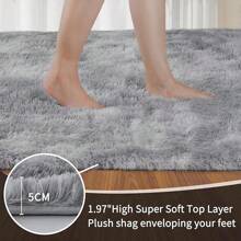Rugs Living Room 275x370cm, Grey Rug Area Rugs For Bedroom, Washable Anti Slip Extra Large Shaggy Soft Rug Fluffy Modern Floor Carpets Mat Beside Rugs For Living Room - Tie-dye Light Grey - View 2