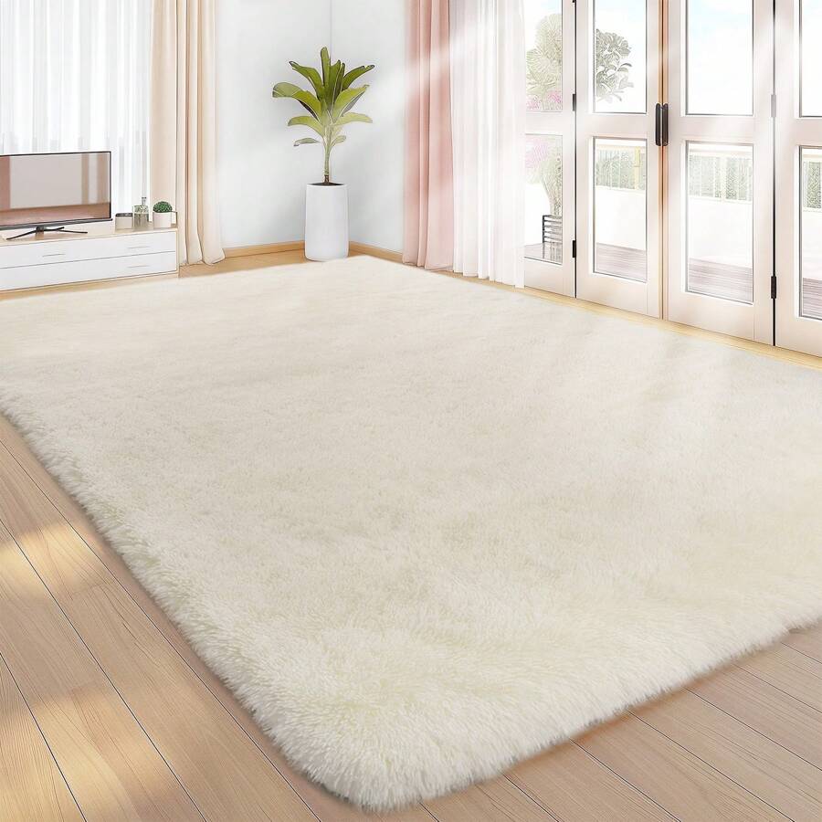 Sour Lemon Gray Carpet Rugs Living Room 160x230 Washable Anti-Slip Extra Large Carpet Bedroom Fluffy Modern Carpets Mat Carpets For Bedroom Children's Room - 奶油白 - 查看 1