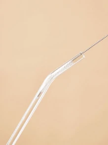 5/10pcs/Set (4Straws + 1Brush) Transparent Glass Straws, Heat Reusable Clear Glass Straws For Smoothies, And Drinks - Healthy - Includes Cleaning Brush School Supplies,Back To School Christmas For Holiday Gift Giving