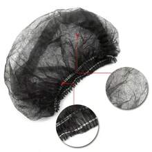 unids/pack cubiertas de cabeza de pelo desechables red Bouffant gorros antipolvo transpirables gorros de baño de ducha cocina FWLV - Morado - Ver 7