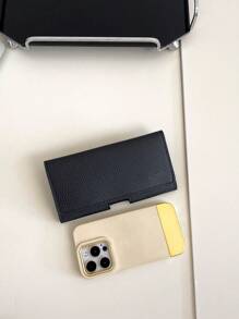 1pc Unisex PU Leather Grain Solid Color Multi-Card Slots Foldable Handbag/Belt Bag Suitable For Shopping & Traveling Wallet Purse Wallet Long Wallet For Men Mini Wallet