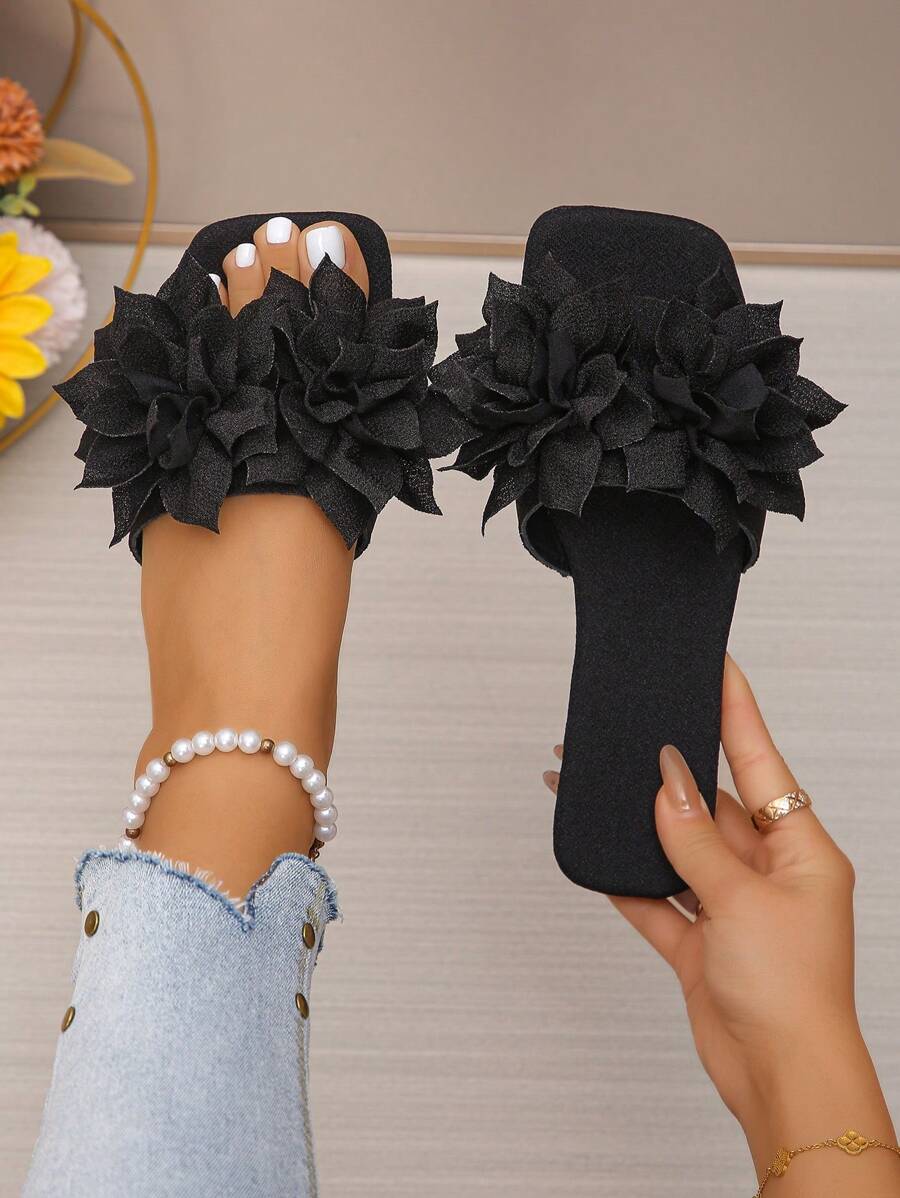 Nouvelles chaussures décontractées mode minimaliste pour maman, décor floral pour fête en plein air, couleurs : rose, noir, beige, rouge, blanc, polyvalentes
