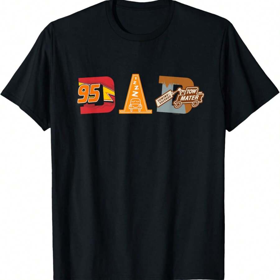 And Pixar's Cars Cozy Cone Dad Father's Day Birthday T-Shirt - Black - View 1