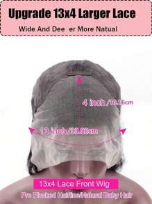 180% 密度优雅卷曲波浪蕾丝前假发 13x4 巴西处女真人发深卷曲蕾丝前假发透明预拔透明蕾丝深波浪款式 28 英寸 女士