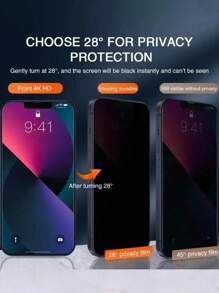 1 件隐私屏幕保护膜适用于 17/17 Air/17 Pro/17 Pro Max 11 12 13 14 15 16 Pro Max 16e 12mini 13mini 7 8 SE2 X Xs Xr XsMax 6 6S Plus 防窥钢化玻璃膜防刮擦无气泡 - 黑色 - 查看 2