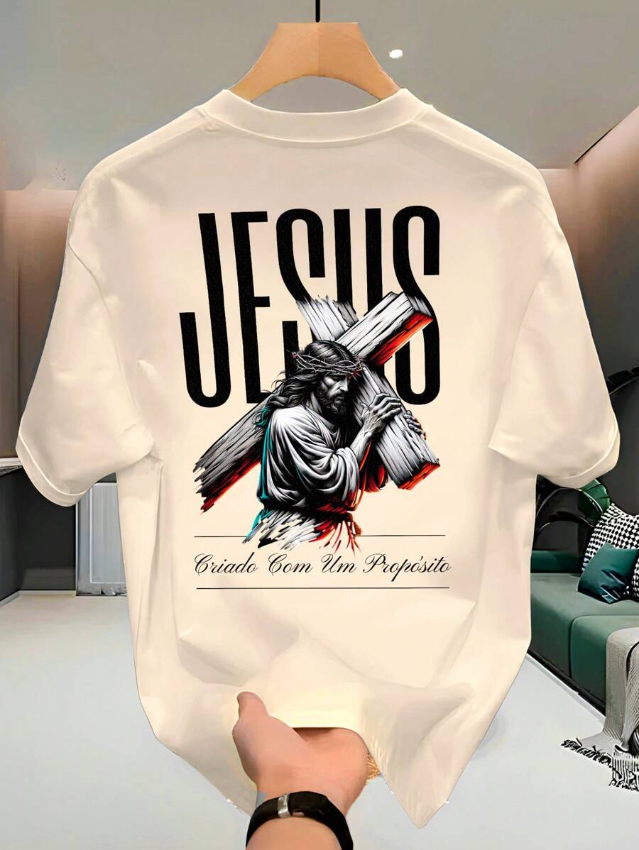 Unisex 100% Cotton Streetwear T-Shirt For Men And Women Printed Created With A Purpose Premium Shirt - Màu be - Xem 1