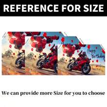 1pc Motorcycle Rider Birthday Party Backdrop Banner For Party Backdrop Wall Decoration, Celebration And Birthday Anniversary Decoration, Indoor And Outdoor Use - Multicolor - View 3