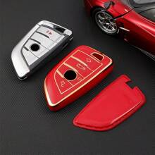 Funda para llave del coche, estuche de llave para BMW para X1, X2, X3, X5, X6, Serie 2, 5, 6, 7, Serie 3, 4, protector de llave inteligente con 2 a 4 botones, a prueba de polvo y anti-caída, elegante y de alta gama