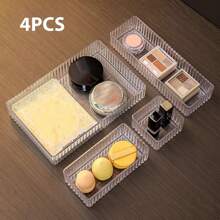 1 Stück / 3 Stück / 4 Stück / 7 Stück hochwertige luxuriöse multifunktionale Aufbewahrungsbox, Desktop Organizer Aufbewahrungsbox, Zuhause Hartes Material Schublade mit integrierter Kosmetikaufbewahrung, separater Schminktisch Desktop Hautpflege Produktorganizer, geeignet für Wohnzimmer, Badezimmer, Schminktisch, Organisationsaufbewahrung, für Urlaub, Strand, Badezimmer, Schlafzimmer, große Kapazität