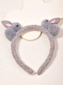 1pc Plush Teddy Bear Rabbit Ears Headband, Suitable For Daily Look, Easter Party, Holiday Gift, Valentine's Day Outfit, Back To School & Graduation Decoration
