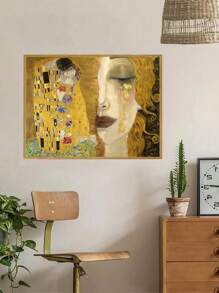 1 件《吻与泪》，古斯塔夫·克里姆特，复制艺术帆布印刷品，浪漫艺术，家居装饰著名爱情画作，艺术经典艺术，适用于客厅卧室浴室办公室和其他家居装饰，无框架 - 黃色 - 查看 2